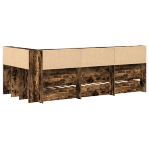 Letto con Scaffale in Rovere Affumicato 75x190 cm in Legno Ingegnerizzato