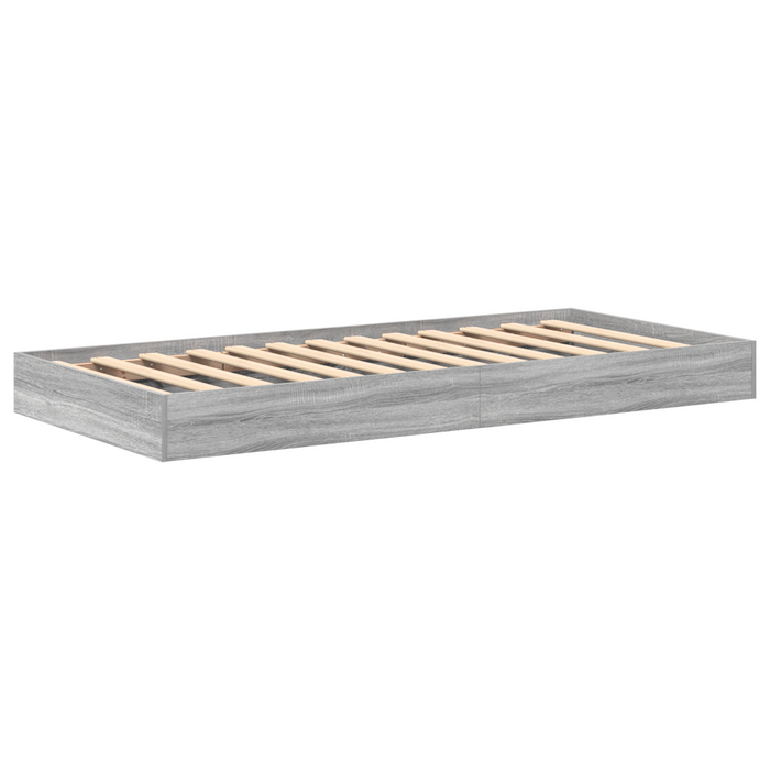 Letto con libreria Grigio Sonoma 75x190 cm Legno ingegnerizzato