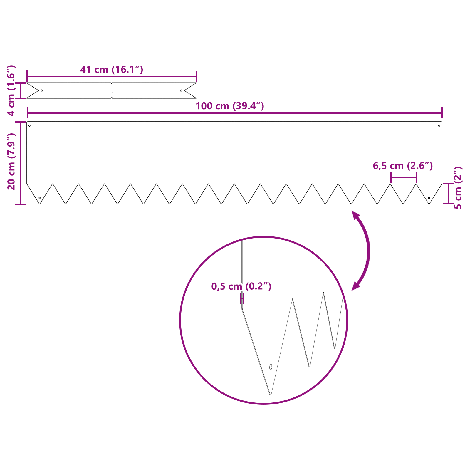 bordature per prato  50 pezzi Verde Oliva 100x0,5x20 cm Acciaio