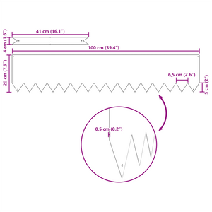 bordature per prato  50 pezzi 100x0,5x20 cm in acciaio inox