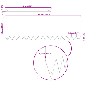 Bordature per Giardino 30 pcs Bianco 100x0,5x30 cm Acciaio
