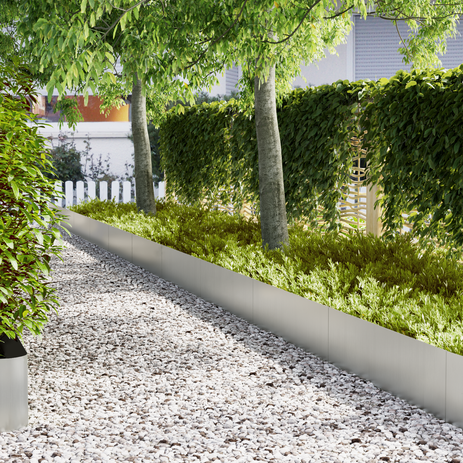 Bordure per prato 30 pz 100x0,5x30 cm Acciaio galvanizzato