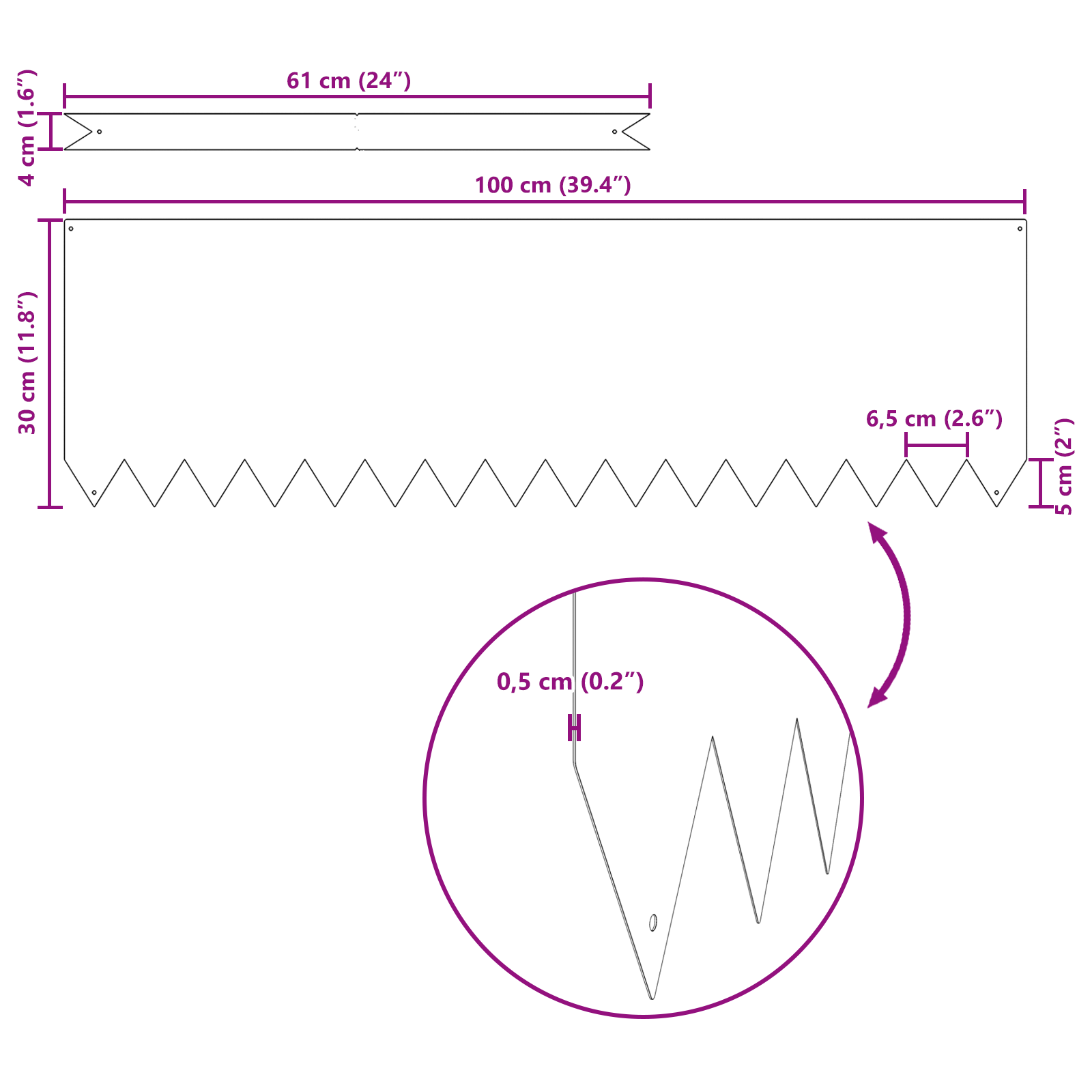 Bordi per Prato 50 pcs Bianchi 100x0.5x30 cm Plastica