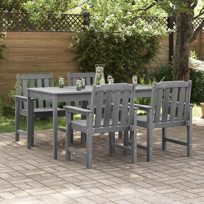 Sedie da Giardino 4 pezzi Grigio Chiaro 65.5x55.5x88 cm HDPE