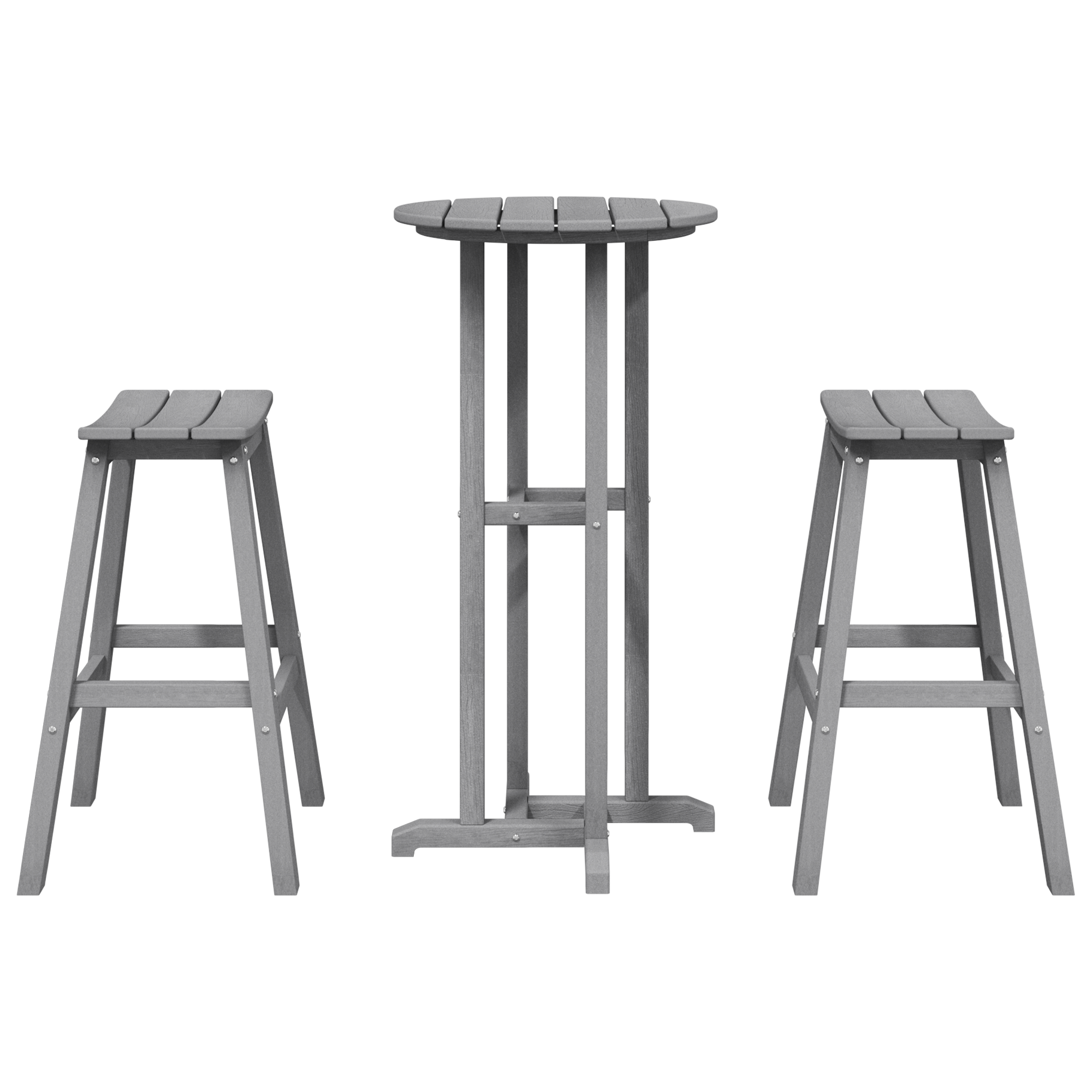 Set Bar da Giardino  3 Pezzi Grigio Chiaro HDPE