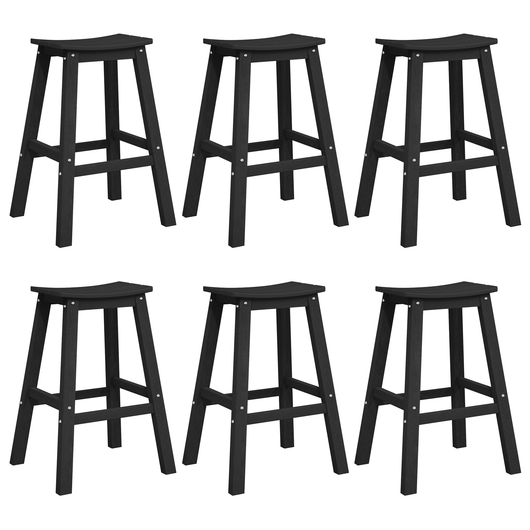 Sgabelli da Bar  9 pz Nero HDPE