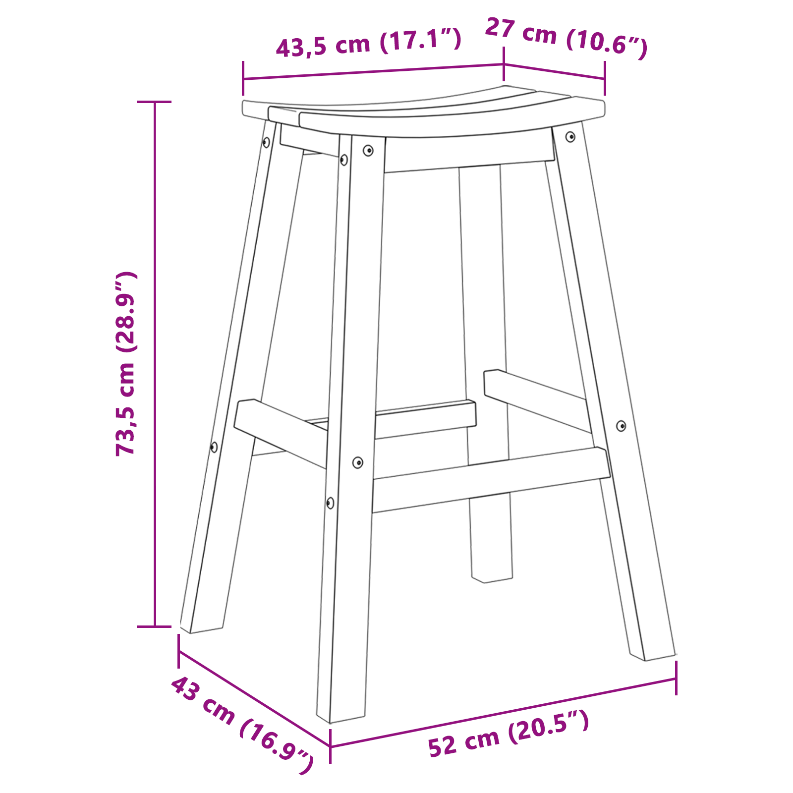 Sgabelli da Bar  9 pz Nero HDPE