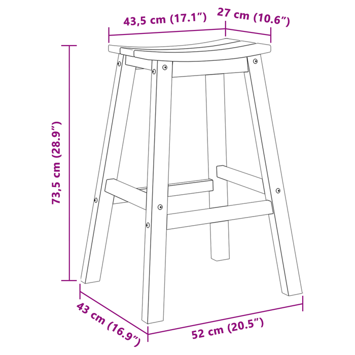 Sgabelli da Bar  9 pz Nero HDPE