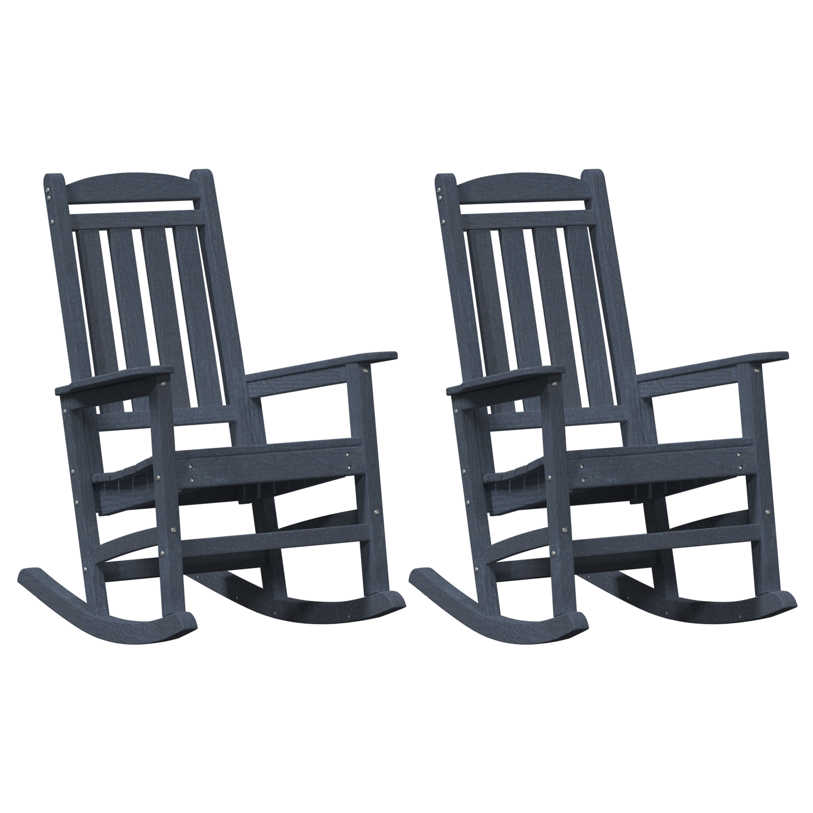 Sedie a Dondolo da Giardino  2 pcs Blu Navy 70x92x107.5 cm HDPE