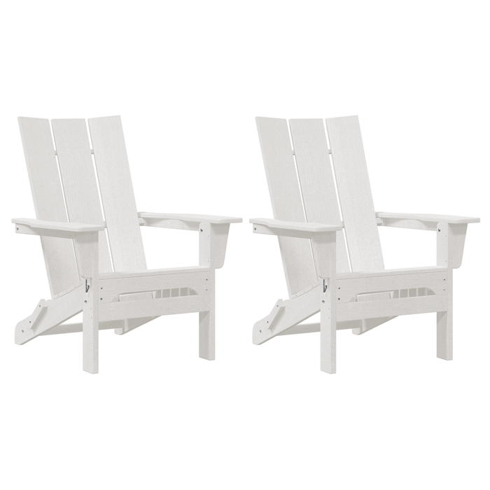Sedie Adirondack Pieghevoli  2 pcs Bianca 74.5x80.5x90 cm HDPE
