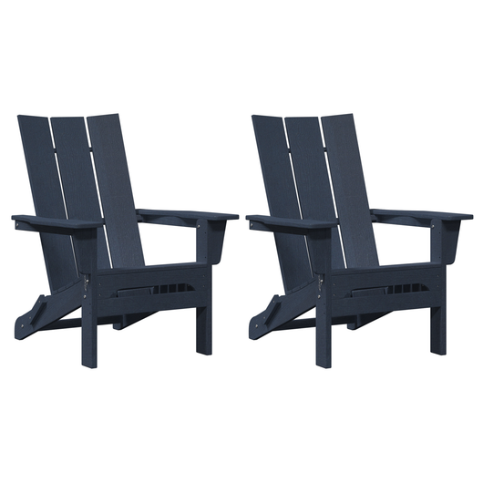 Sedie Adirondack Pieghevoli  2 pcs Blu Marina 74.5x80.5x90 cm HDPE
