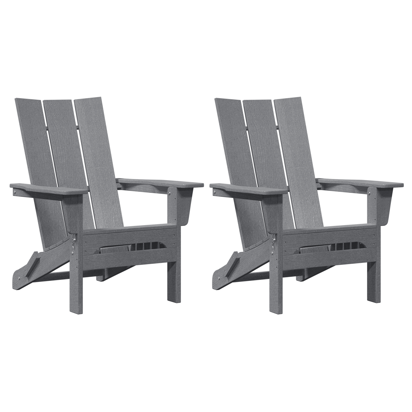 Sedie Adirondack Pieghevoli  2 pcs Grigio Chiaro 74.5x80.5x90 cm HDPE