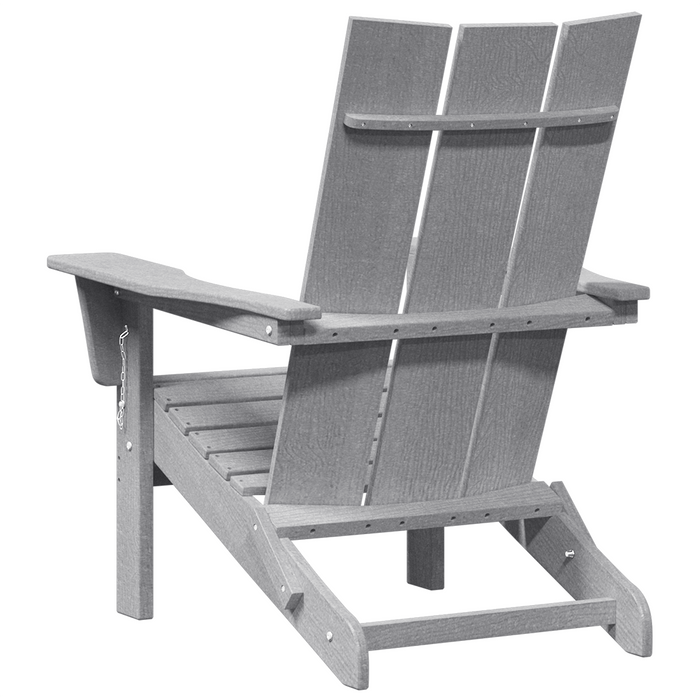 Sedie Adirondack Pieghevoli  2 pcs Grigio Chiaro 74.5x80.5x90 cm HDPE
