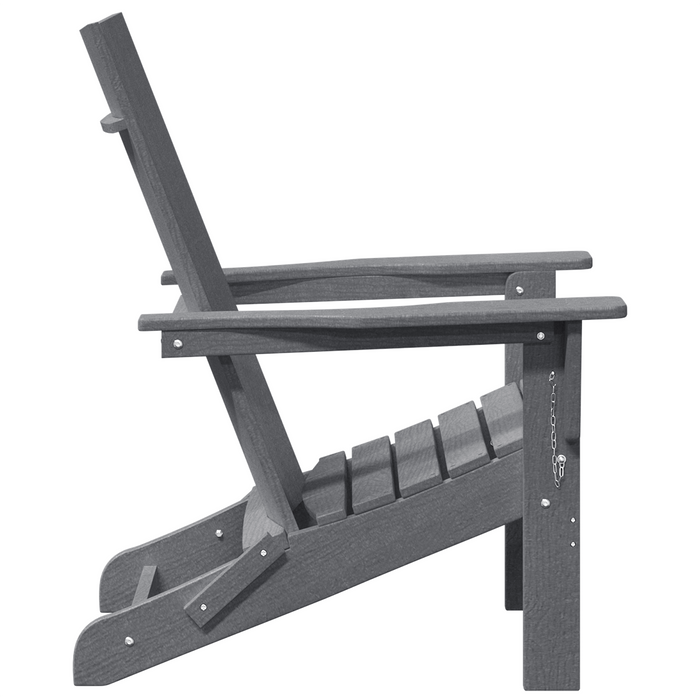 Sedie Adirondack Pieghevoli  2 pcs Grigio Chiaro 74.5x80.5x90 cm HDPE