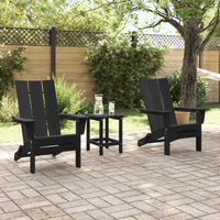 Set di lounge da giardino 3 pezzi  Nero HDPE