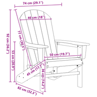 Sedi Adirondack  2 pcs Blu Navy 74x82x90 cm HDPE