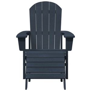 Sedia Adirondack  con poggiapiedi 2 pcs blu navy HDPE