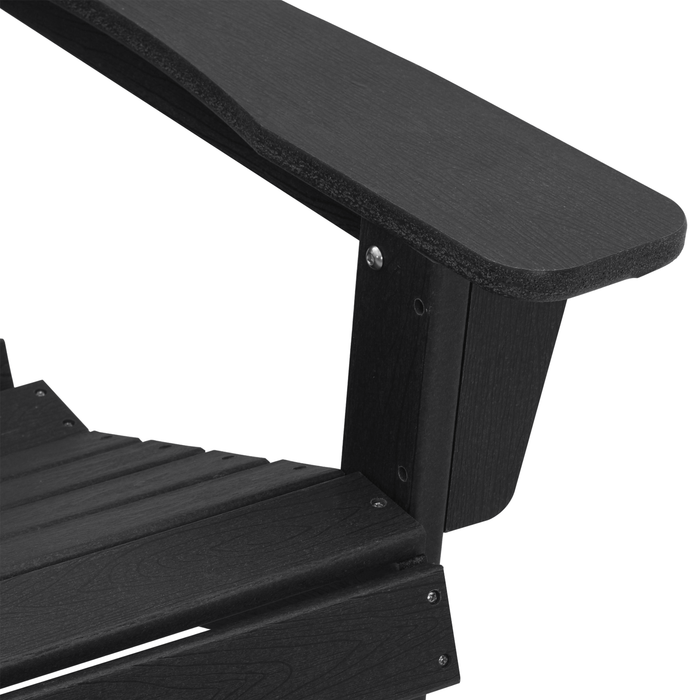 Sedie Adirondack  con Poggiapiedi 2 pcs HDPE Nere