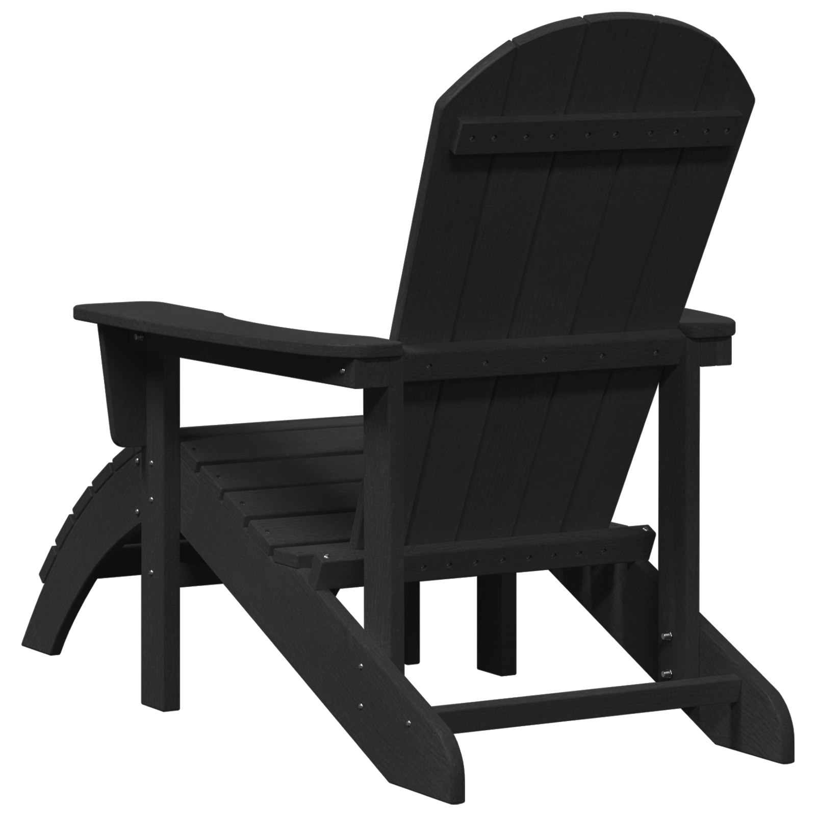 Sedie Adirondack  con Poggiapiedi 2 pcs HDPE Nere