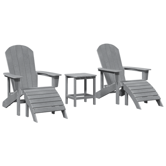 Set Lounge Giardino 3 Pezzi Grigio Chiaro HDPE