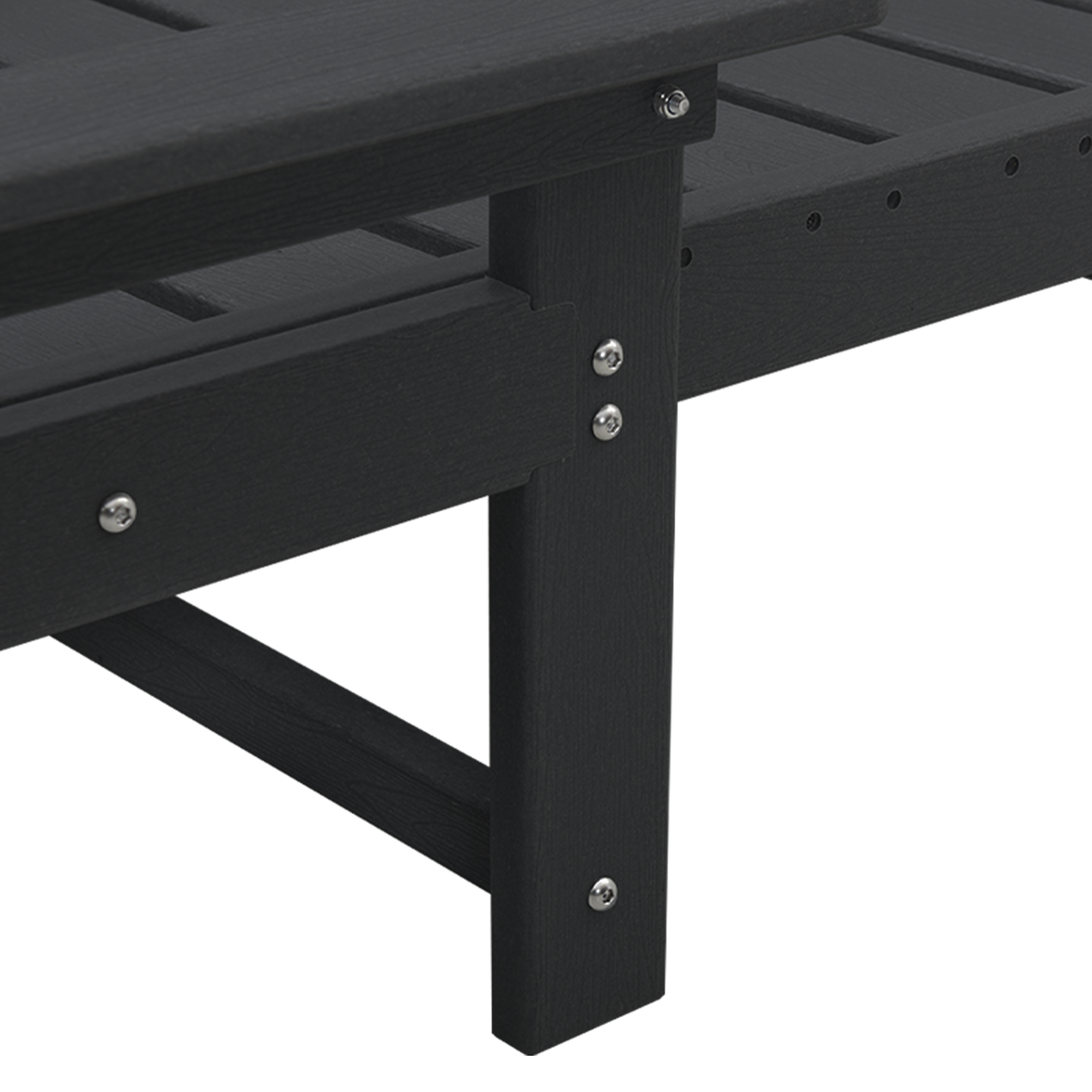 Set di Lounge da Giardino 3 Pezzi - Nero HDPE