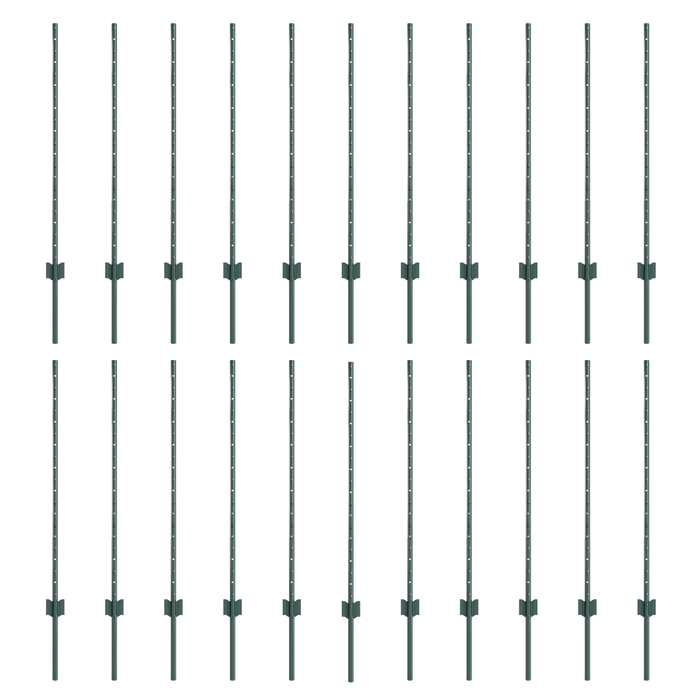 pali di recinzione 22 pcs a U Canale Verde 140 cm Acciaio
