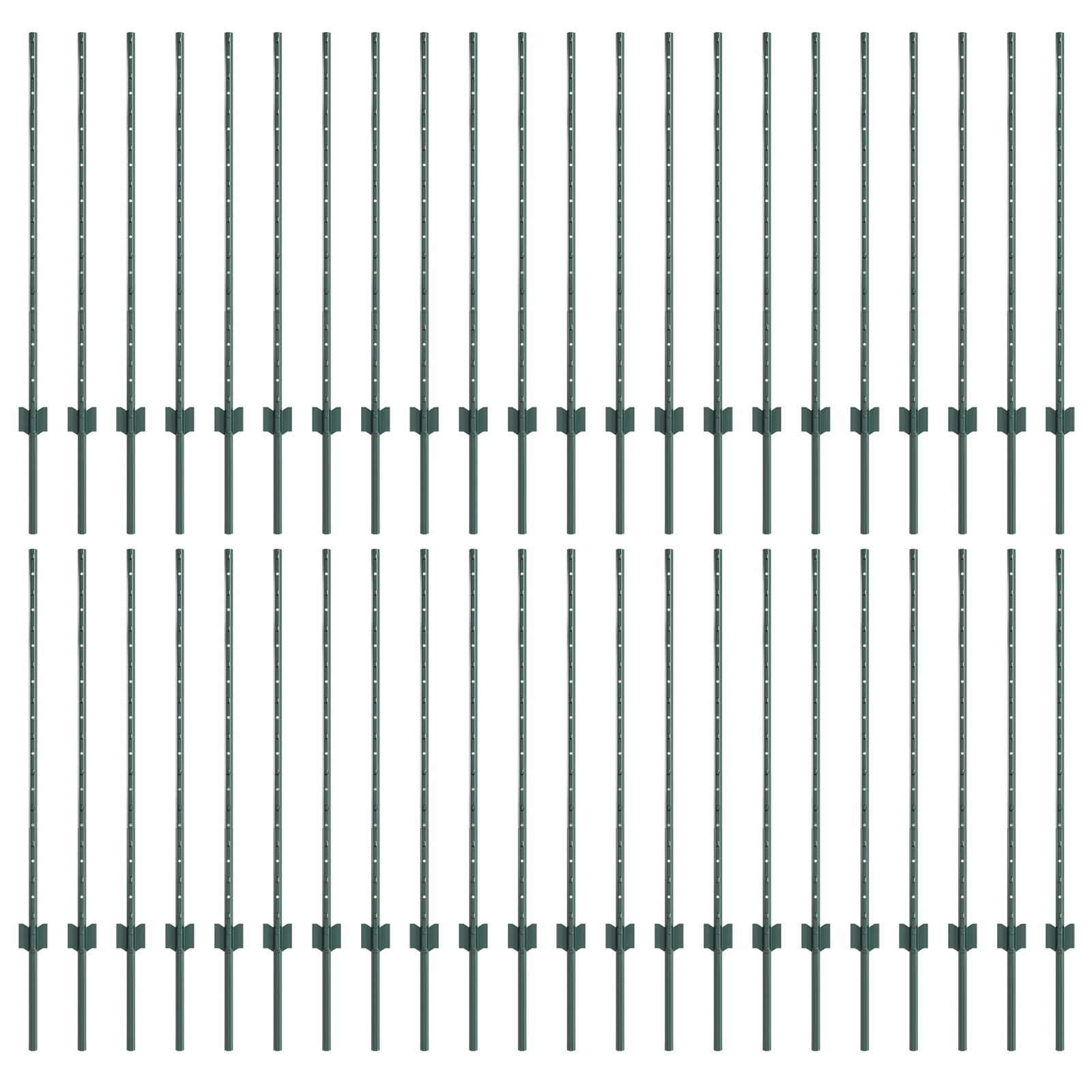 Pali per Recinzione 44 pcs U-Channel Verde 140 cm Acciaio