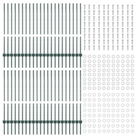 Pali per Recinzione 44 pcs U-Channel Verde 140 cm Acciaio