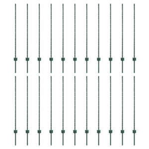 pali per recinzione 22 pcs U-Channel Verde 160 cm Acciaio