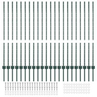 pali per recinzione 22 pcs U-Channel Verde 160 cm Acciaio