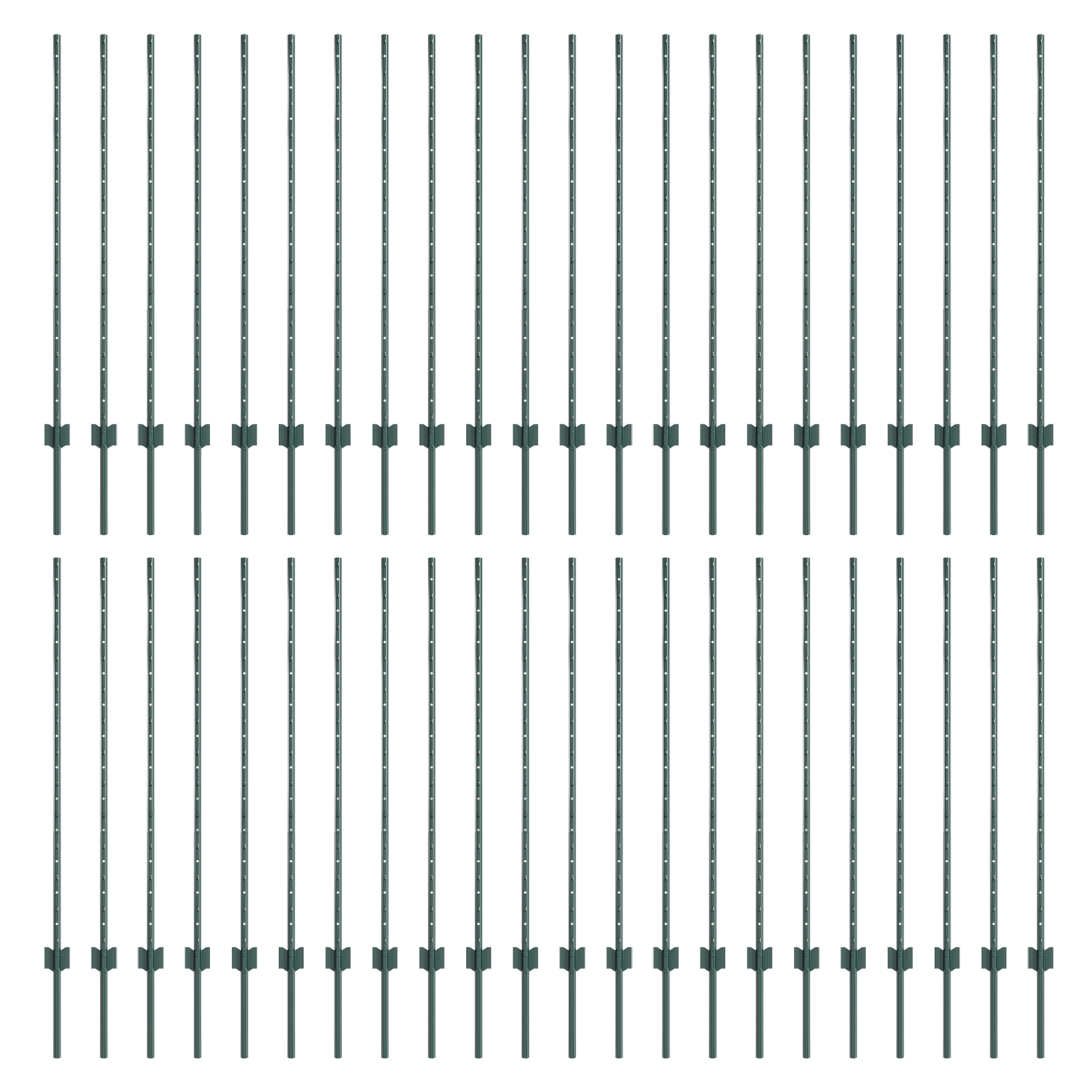 Pali del recinto 44 pcs U-Channel Verde 160 cm Acciaio