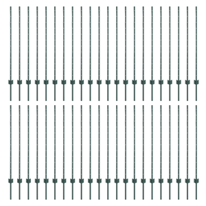 Pali del recinto 44 pcs U-Channel Verde 160 cm Acciaio