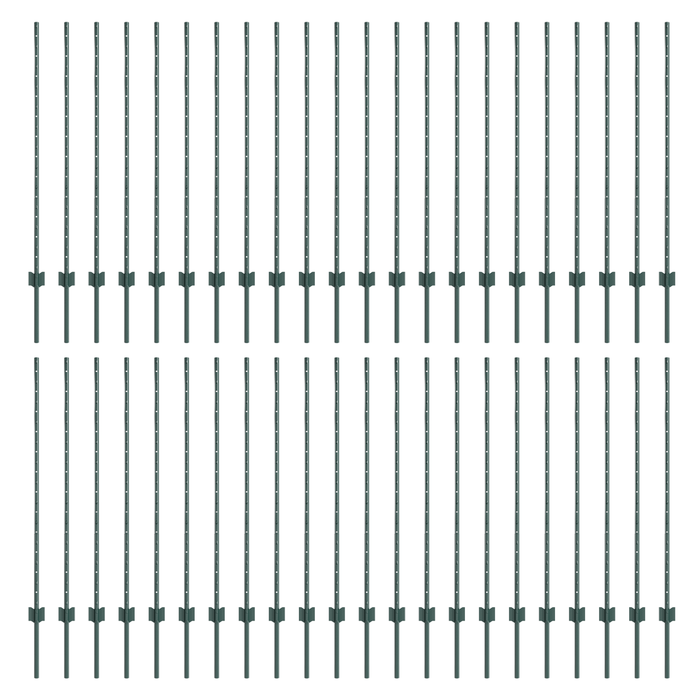 Pali del recinto 44 pcs U-Channel Verde 160 cm Acciaio