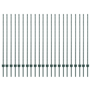 Pali da Recinzione 22 pcs a U Verde 180 cm Acciaio