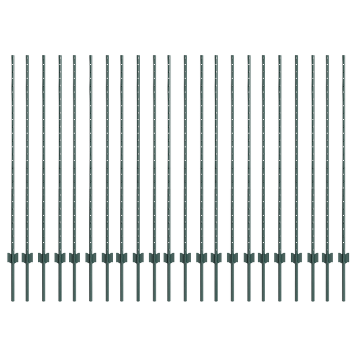 Pali da Recinzione 22 pcs a U Verde 180 cm Acciaio