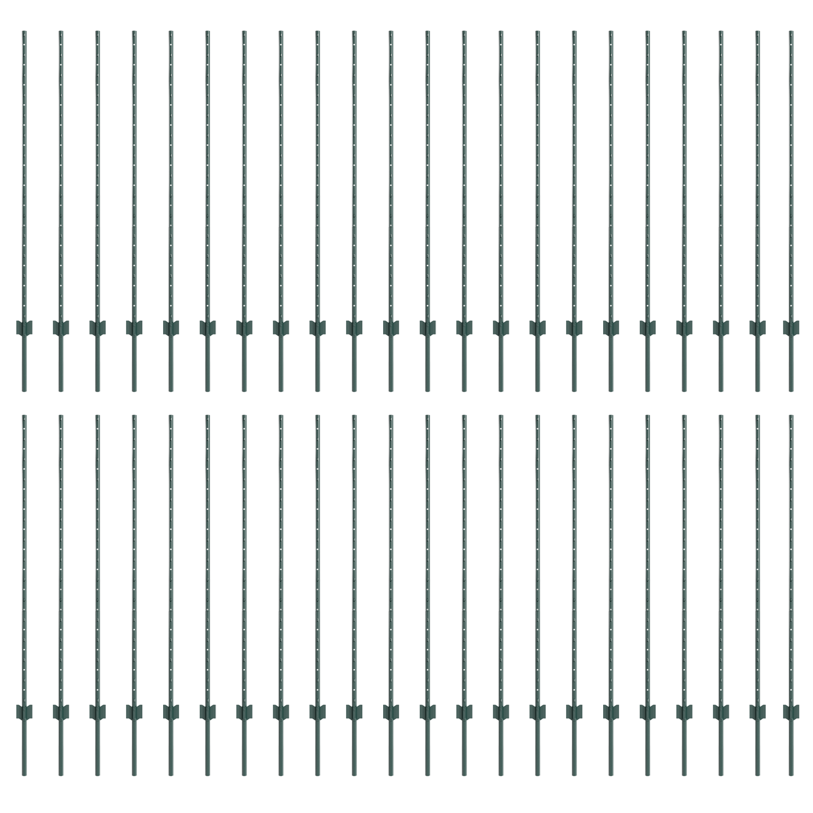 Pali per Recinzione 44 pz U-Channel Verde 180 cm Acciaio