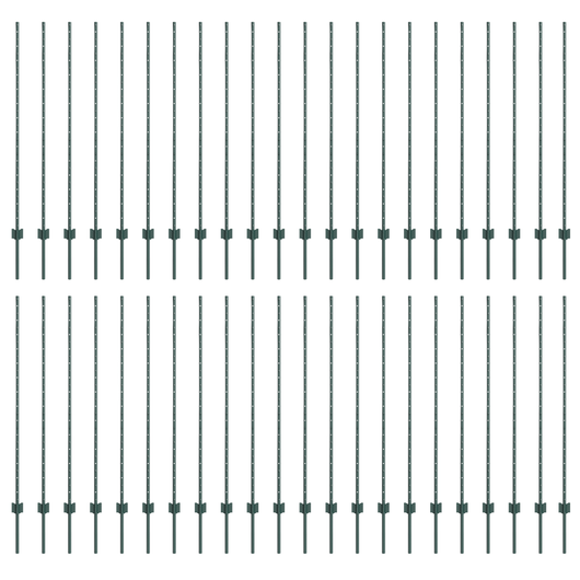 Pali per Recinzione 44 pz U-Channel Verde 180 cm Acciaio
