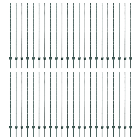 44 pcs Pali in Acciaio Verde U-Channel