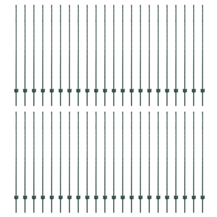 44 pcs Pali in Acciaio Verde U-Channel