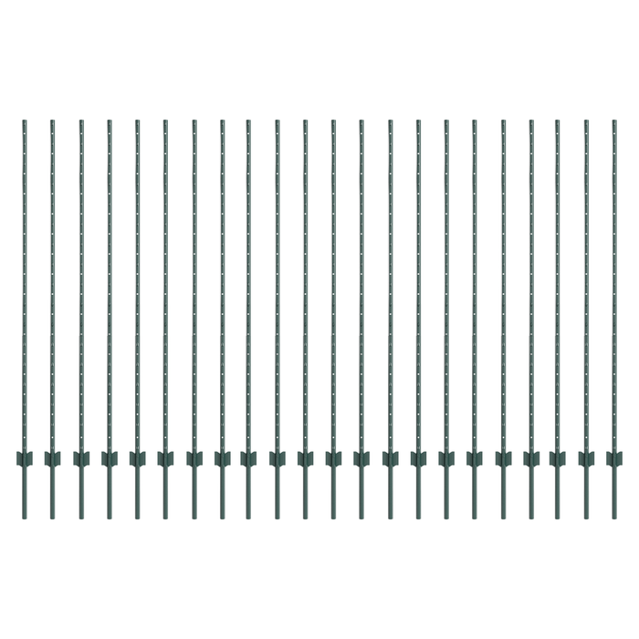 Pali per recinzioni 22 pcs U-Channel verdi 200 cm in acciaio