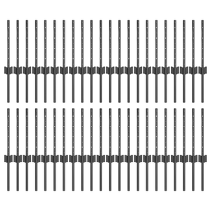 Pali 44 pezzi U-Channel Grigio 80 cm Acciaio