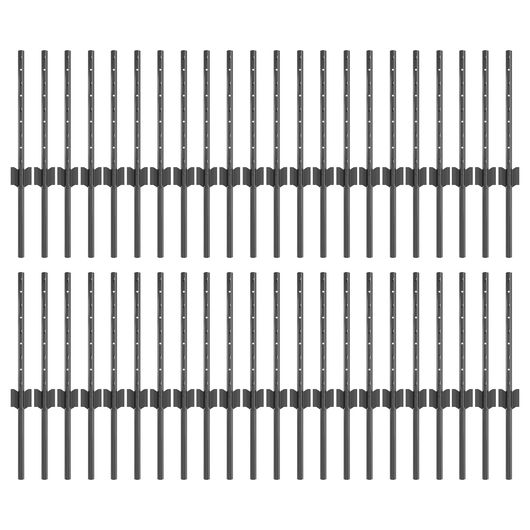 Pali 44 pezzi U-Channel Grigio 80 cm Acciaio