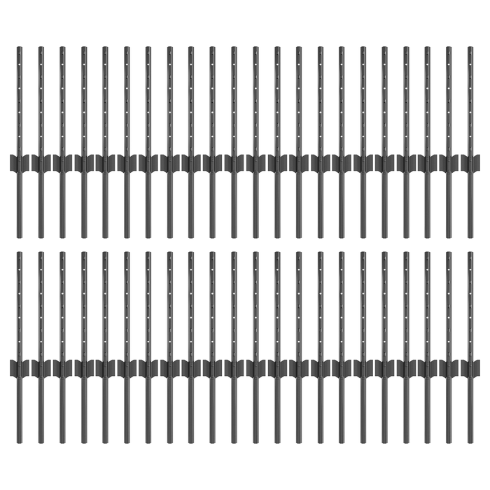 Pali 44 pezzi U-Channel Grigio 80 cm Acciaio