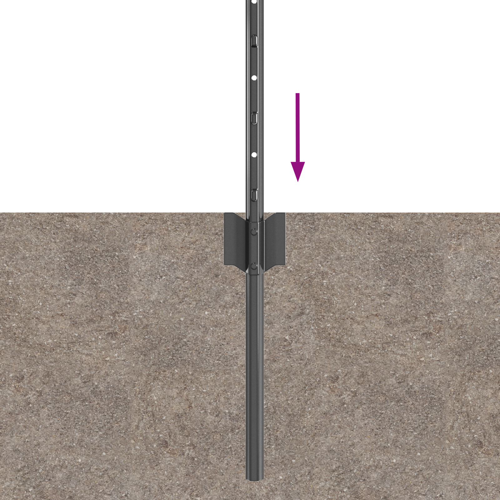 Pali per recinzioni 22 pcs U-Channel Grigio 100 cm Acciaio