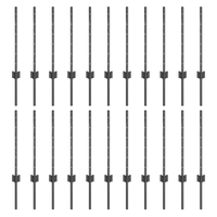 Pali per recinzioni 22 pcs U-Channel Grigio 100 cm Acciaio