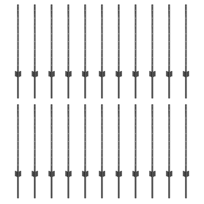 Pali di recinzione 22 pcs U-Channel grigio 120 cm in acciaio