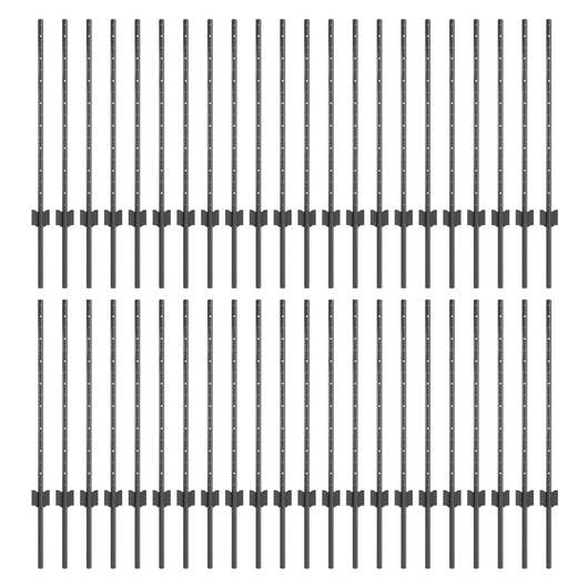 Pali per recinzione 44 pezzi U-Channel grigio 120 cm acciaio