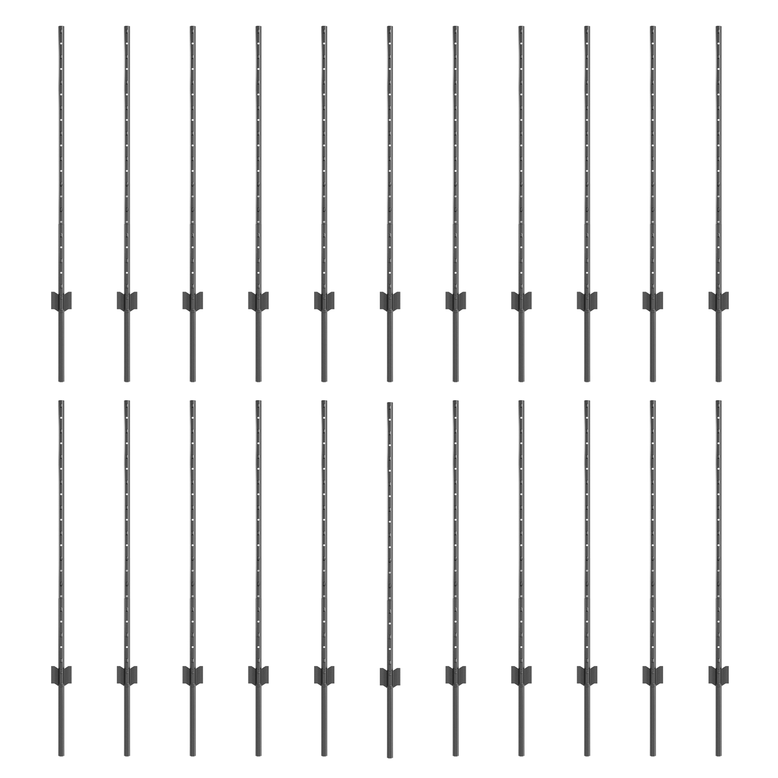 Pali di recinzione 44 pcs a U Canale Grigio 140 cm Acciaio