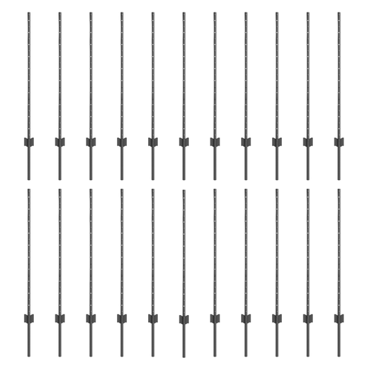 Pali di recinzione 44 pcs a U Canale Grigio 140 cm Acciaio