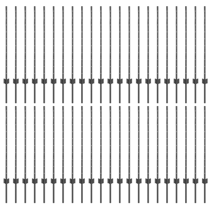 Pali per recinzione 88 pcs Canale a U Grigio 140 cm Acciaio